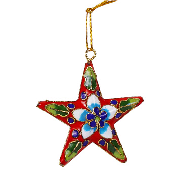 Stern S, Weihnachtsstern, Deko, Cloisonne Emaille, 4366